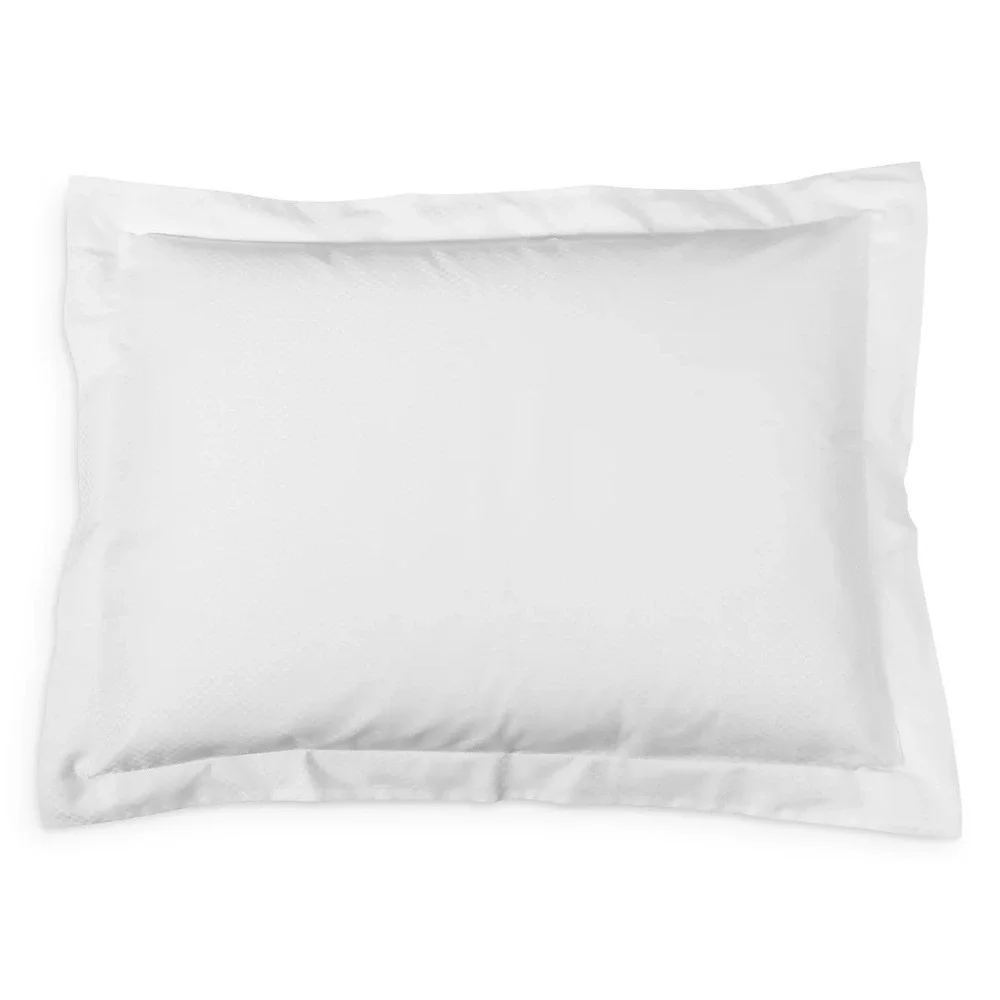 NWT $115 H by Frette [ 2 Standard Shams‎ ] Checkered Sateen in White #U1360